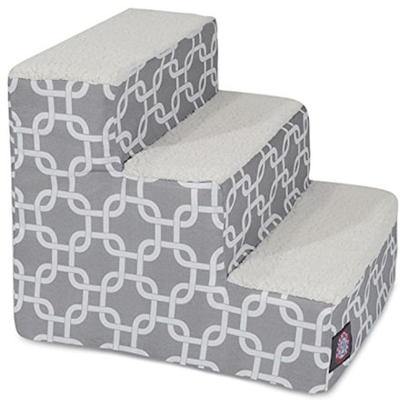 River Soap Co MajesticPet  3 Step Links Sherpa Pet Stairs, Gray MA331226